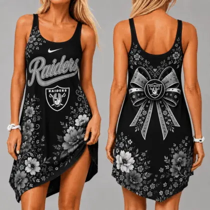 Las Vegas Raiders | Premium NFL Floral Women’s Sleeveless Cami Dress NY