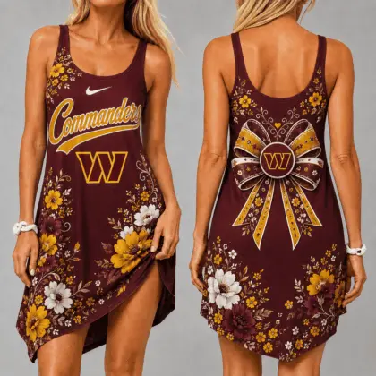 Washington Commanders | Premium NFL Floral Women’s Sleeveless Cami Dress NY