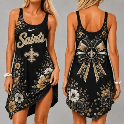 New Orleans Saints | Premium NFL Floral Women’s Sleeveless Cami Dress NY