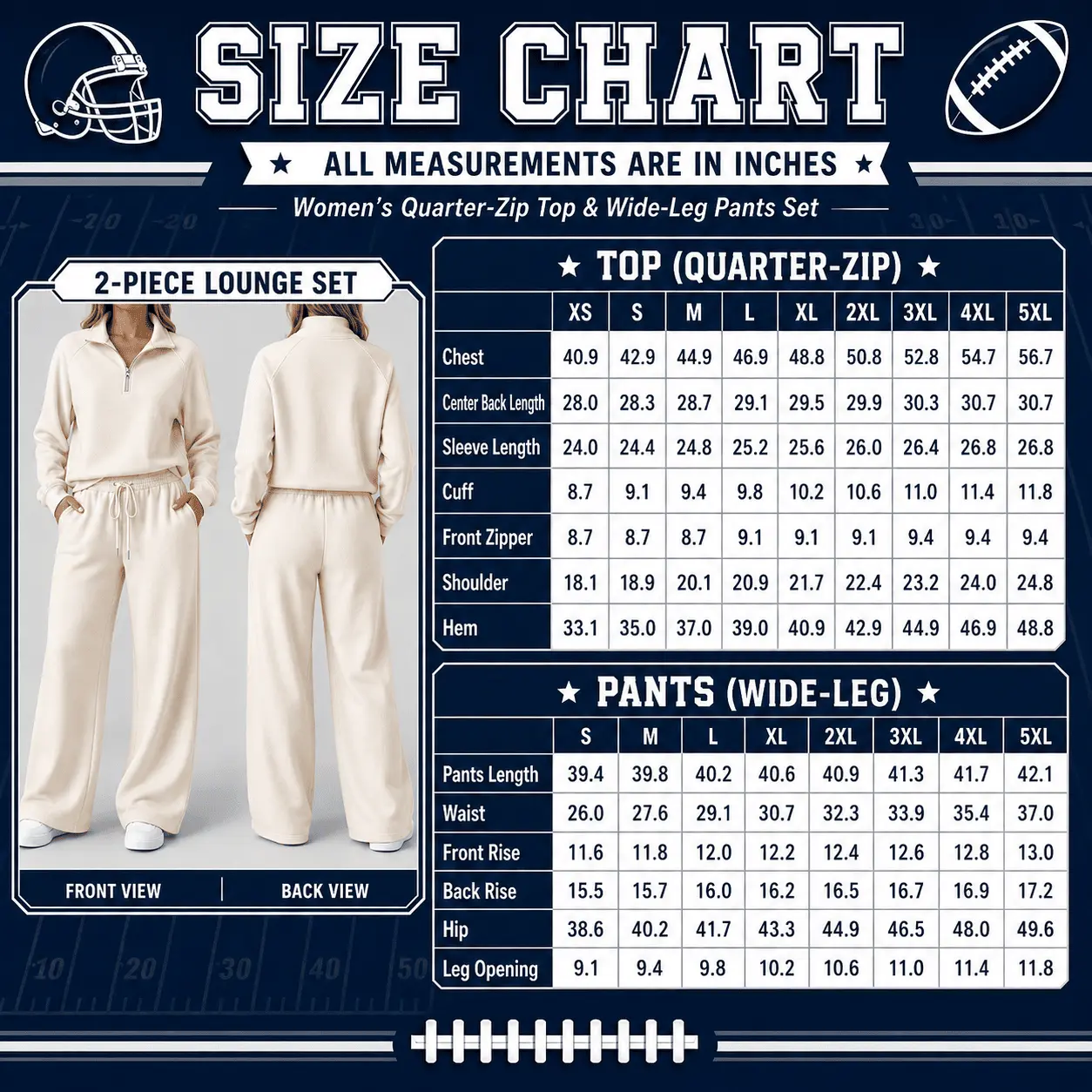 Pittsburgh Steelers | NFL Quarter Zip Wide Leg Pants Set - Image 4