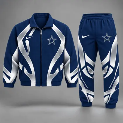 Dallas Cowboys | Premium NFL Football Team Graphic Full Zip Jacket and Jogger Pants Set Fan Sports Tracksuit NDN