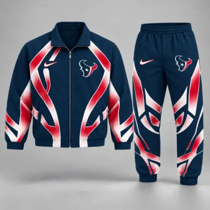 Houston Texans | Premium NFL Football Team Graphic Full Zip Jacket and Jogger Pants Set Fan Sports Tracksuit NDN
