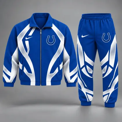 Indianapolis Colts | Premium NFL Football Team Graphic Full Zip Jacket and Jogger Pants Set Fan Sports Tracksuit NDN