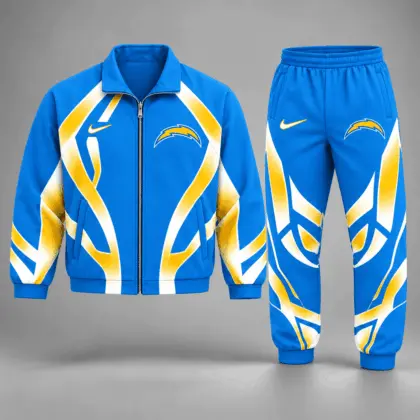 Los Angeles Chargers | Premium NFL Football Team Graphic Full Zip Jacket and Jogger Pants Set Fan Sports Tracksuit NDN