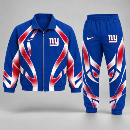 New York Giants | Premium NFL Football Team Graphic Full Zip Jacket and Jogger Pants Set Fan Sports Tracksuit NDN