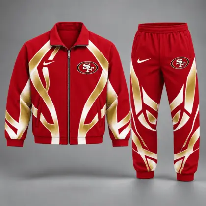 San Francisco 49ers | Premium NFL Football Team Graphic Full Zip Jacket and Jogger Pants Set Fan Sports Tracksuit NDN