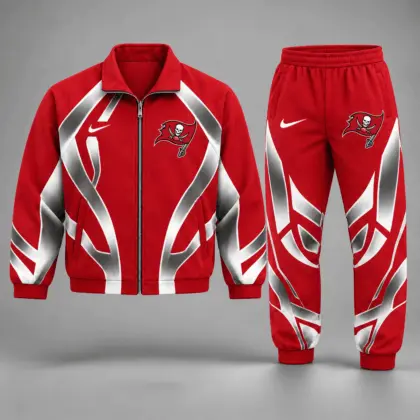 Tampa Bay Buccaneers | Premium NFL Football Team Graphic Full Zip Jacket and Jogger Pants Set Fan Sports Tracksuit NDN