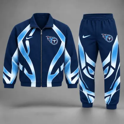 Tennessee Titans | Premium NFL Football Team Graphic Full Zip Jacket and Jogger Pants Set Fan Sports Tracksuit NDN
