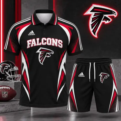 Atlanta Falcons | Premium NFL Football Club Graphic Polo Shirt and Shorts Set Fan Sports Outfit NDN