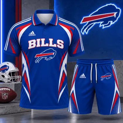 Buffalo Bills | Premium NFL Football Club Graphic Polo Shirt and Shorts Set Fan Sports Outfit NDN
