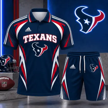 Houston Texans | Premium NFL Football Club Graphic Polo Shirt and Shorts Set Fan Sports Outfit NDN
