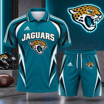 Jacksonville Jaguars | Premium NFL Football Club Graphic Polo Shirt and Shorts Set Fan Sports Outfit NDN