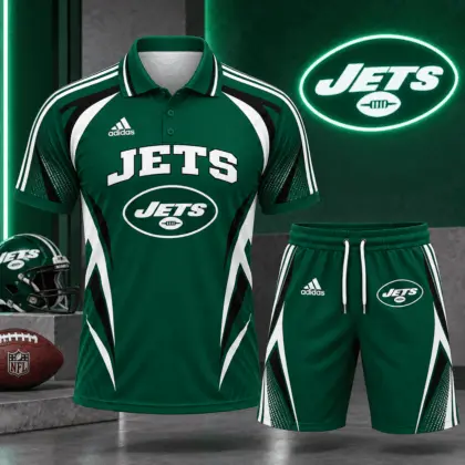 New York Jets | Premium NFL Football Club Graphic Polo Shirt and Shorts Set Fan Sports Outfit NDN