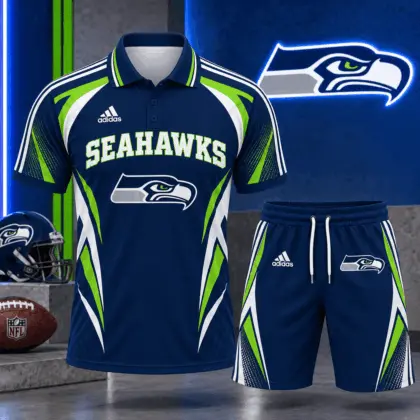 Seattle Seahawks | Premium NFL Football Club Graphic Polo Shirt and Shorts Set Fan Sports Outfit NDN