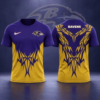 Baltimore Ravens | Premium NFL Football Club Tribal Graphic T-Shirt Fan Sports Apparel NDN