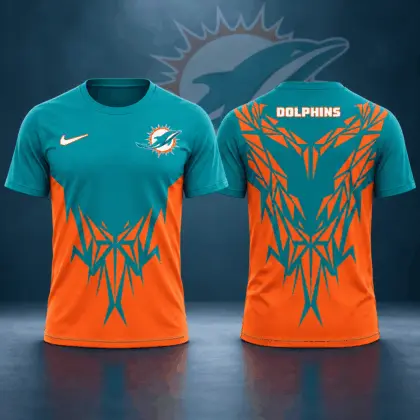 Miami Dolphins | Premium NFL Football Club Tribal Graphic T-Shirt Fan Sports Apparel NDN