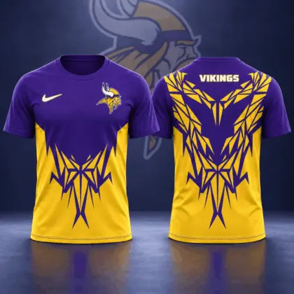 Minnesota Vikings | Premium NFL Football Club Tribal Graphic T-Shirt Fan Sports Apparel NDN