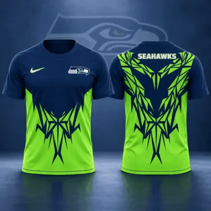 Seattle Seahawks | Premium NFL Football Club Tribal Graphic T-Shirt Fan Sports Apparel NDN