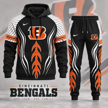 Cincinnati Bengals | Premium NFL Dynamic Flame Performance Hoodie & Jogger Set NDN