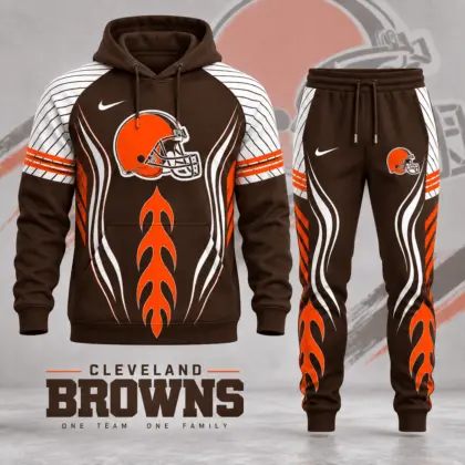 Cleveland Browns | Premium NFL Dynamic Flame Performance Hoodie & Jogger Set NDN