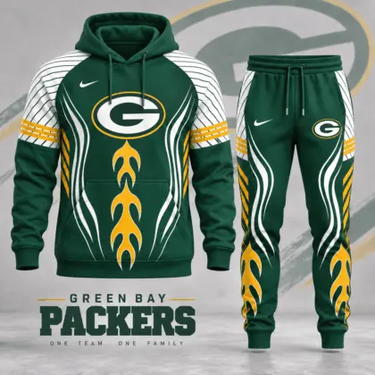 Green Bay Packers | Premium NFL Dynamic Flame Performance Hoodie & Jogger Set NDN