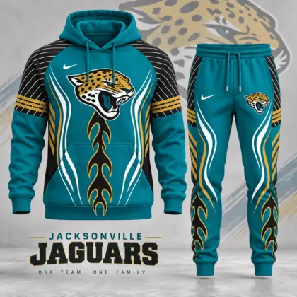 Jacksonville Jaguars | Premium NFL Dynamic Flame Performance Hoodie & Jogger Set NDN