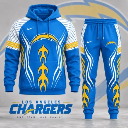 Los Angeles Chargers | Premium NFL Dynamic Flame Performance Hoodie & Jogger Set NDN