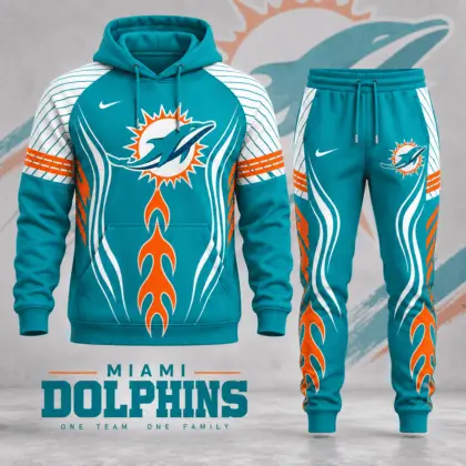 Miami Dolphins | Premium NFL Dynamic Flame Performance Hoodie & Jogger Set NDN
