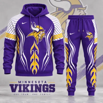 Minnesota Vikings | Premium NFL Dynamic Flame Performance Hoodie & Jogger Set NDN