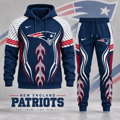 New England Patriots | Premium NFL Dynamic Flame Performance Hoodie & Jogger Set NDN