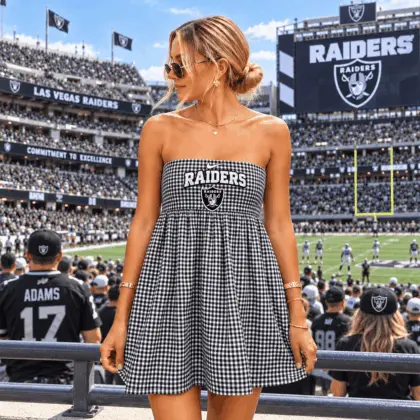 Las Vegas Raiders | Premium NFL Caro Game Day Strapless Mini Dress TD
