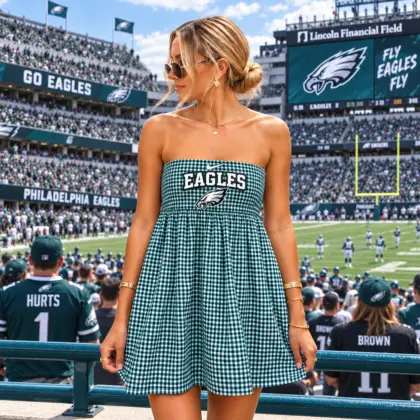 Philadelphia Eagles | Premium NFL Caro Game Day Strapless Mini Dress TD