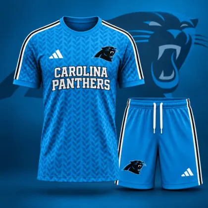 Carolina Panthers | Premium NFL Classic Team Pattern T-Shirt and Shorts Set NDN