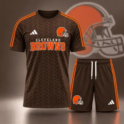 Cleveland Browns | Premium NFL Classic Team Pattern T-Shirt and Shorts Set NDN