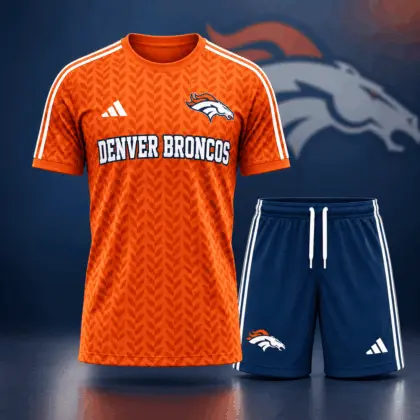 Denver Broncos | Premium NFL Classic Team Pattern T-Shirt and Shorts Set NDN