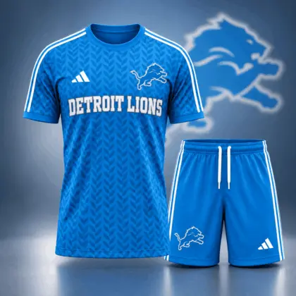 Detroit Lions | Premium NFL Classic Team Pattern T-Shirt and Shorts Set NDN