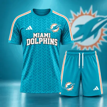 Miami Dolphins | Premium NFL Classic Team Pattern T-Shirt and Shorts Set NDN