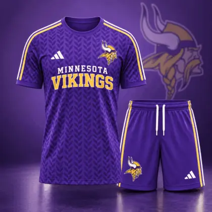 Minnesota Vikings | Premium NFL Classic Team Pattern T-Shirt and Shorts Set NDN