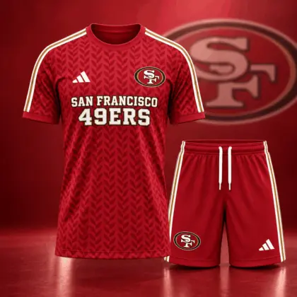 San Francisco 49ers | Premium NFL Classic Team Pattern T-Shirt and Shorts Set NDN