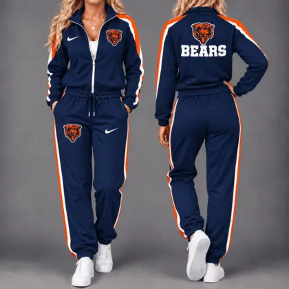 Chicago Bears | Premium NFL Game Day Waterproof Windbreaker Zip-Up Tracksuit Set NY