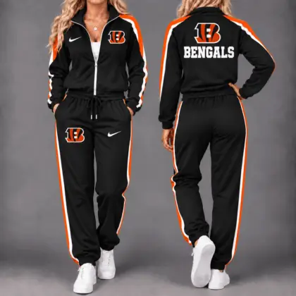 Cincinnati Bengals | Premium NFL Game Day Waterproof Windbreaker Zip-Up Tracksuit Set NY