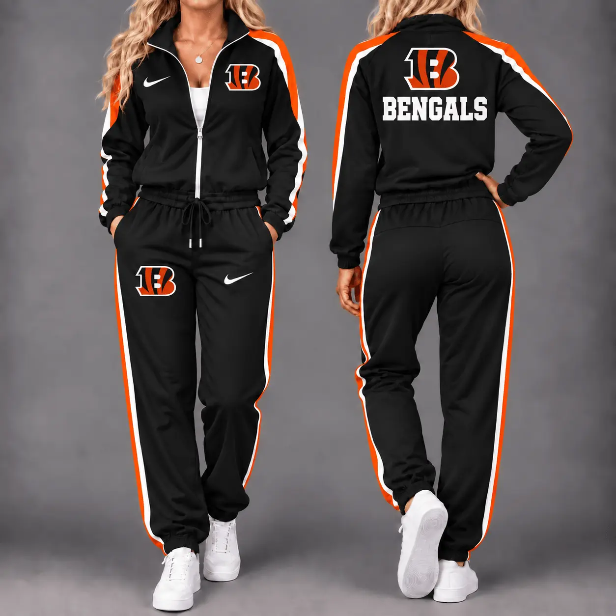 Cincinnati Bengals | Premium NFL Game Day Waterproof Windbreaker Zip-Up Tracksuit Set NY