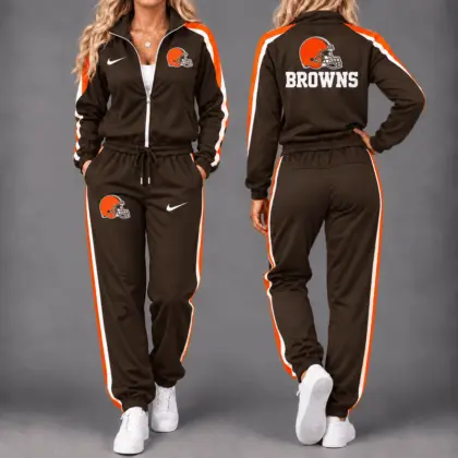Cleveland Browns | Premium NFL Game Day Waterproof Windbreaker Zip-Up Tracksuit Set NY