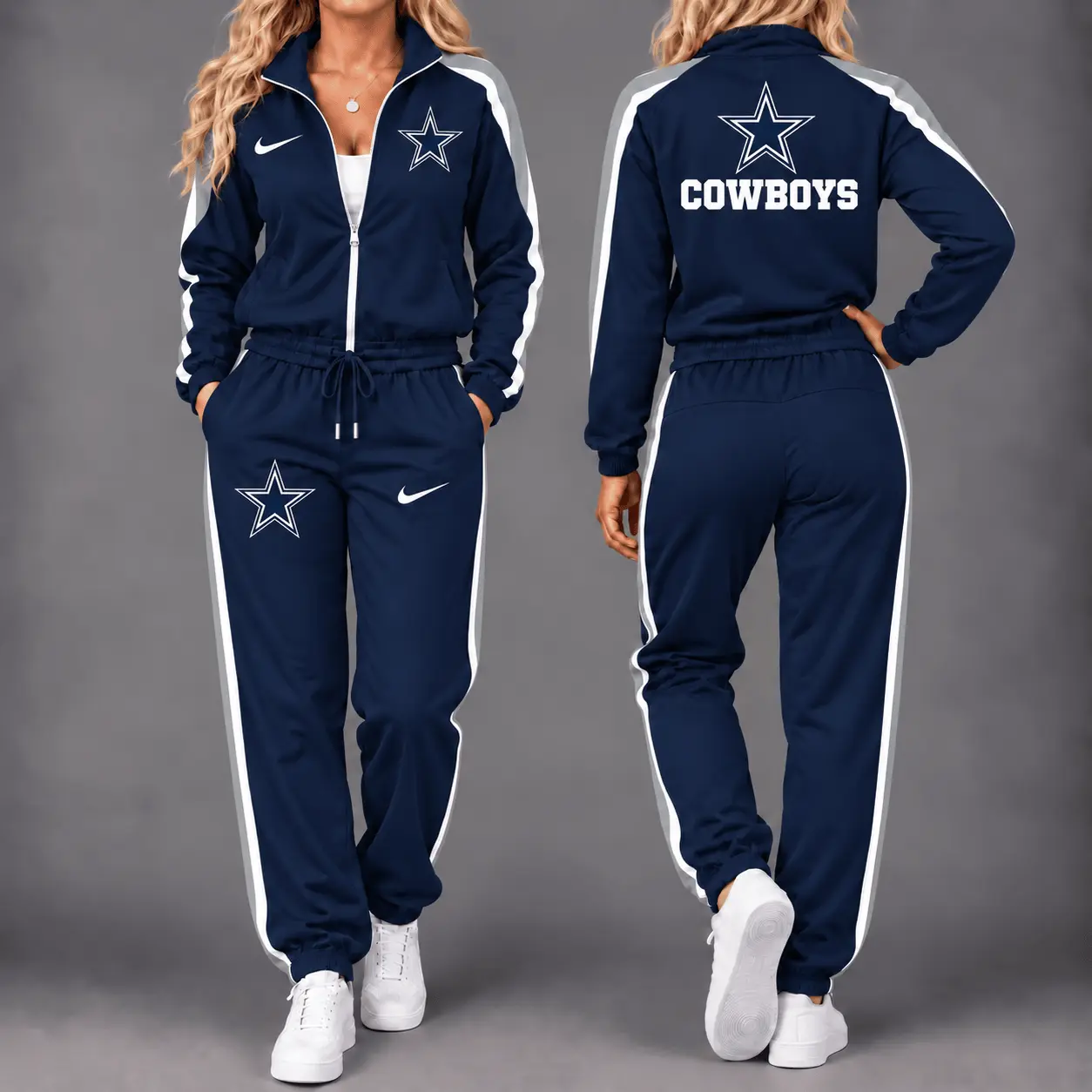 Dallas Cowboys | Premium NFL Game Day Waterproof Windbreaker Zip-Up Tracksuit Set NY