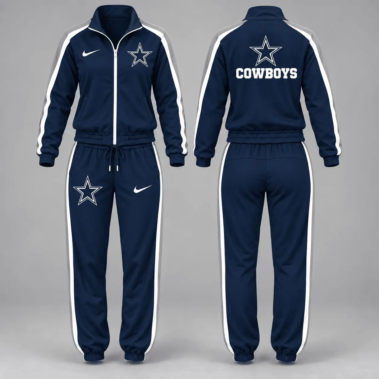 Dallas Cowboys | Premium NFL Game Day Waterproof Windbreaker Zip-Up Tracksuit Set NY - Image 2