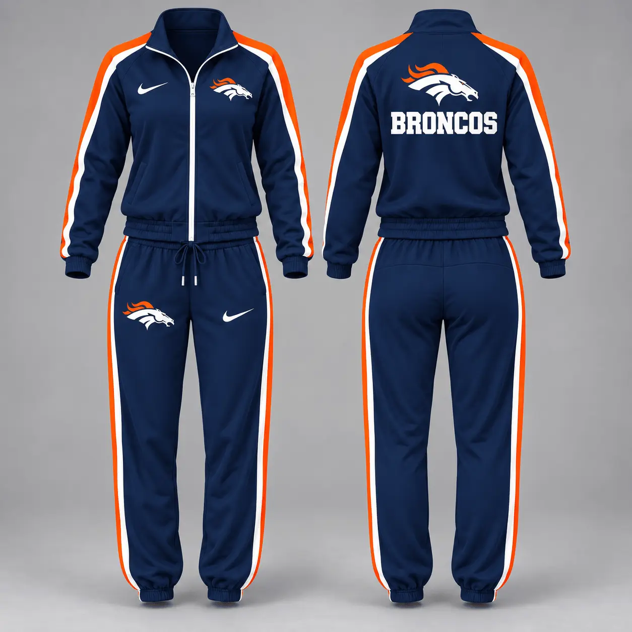 Denver Broncos | Premium NFL Game Day Waterproof Windbreaker Zip-Up Tracksuit Set NY - Image 2