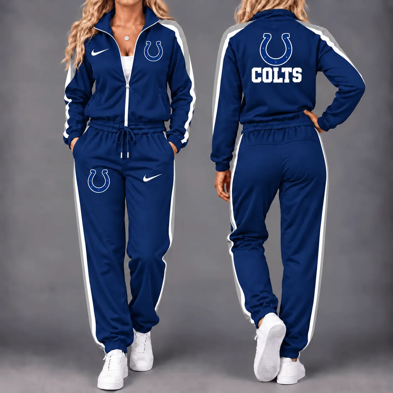 Indianapolis Colts | Premium NFL Game Day Waterproof Windbreaker Zip-Up Tracksuit Set NY