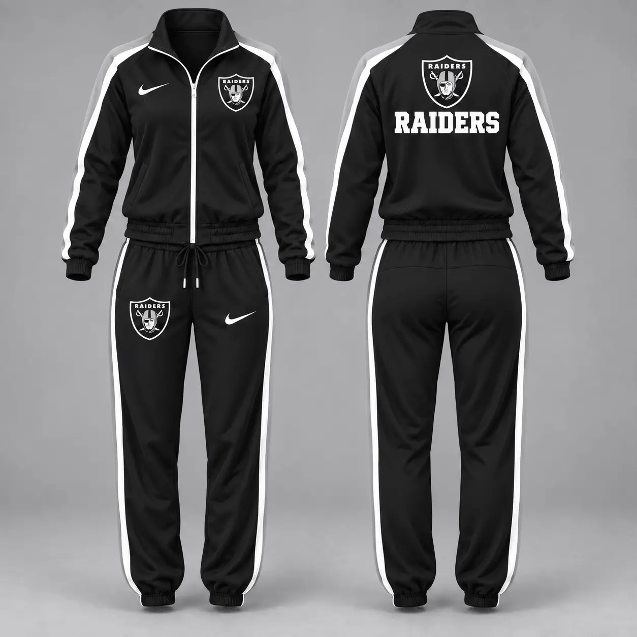 Las Vegas Raiders | Premium NFL Game Day Waterproof Windbreaker Zip-Up Tracksuit Set NY - Image 2