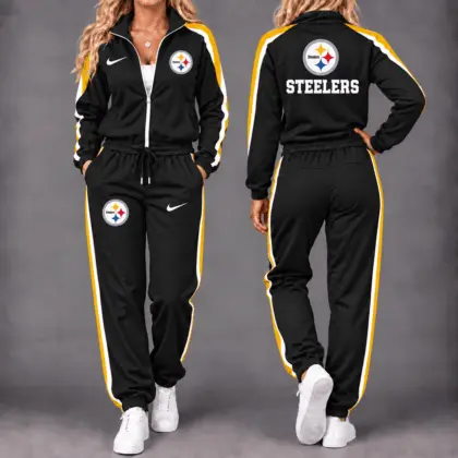 Pittsburgh Steelers | Premium NFL Game Day Waterproof Windbreaker Zip-Up Tracksuit Set NY