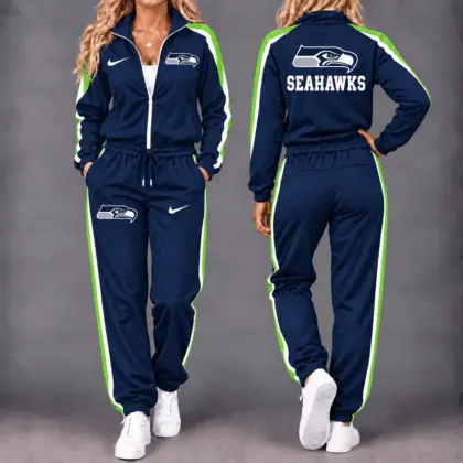 Seattle Seahawks | Premium NFL Game Day Waterproof Windbreaker Zip-Up Tracksuit Set NY